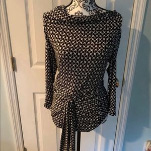 Elegant Black and White Patterned Women's Top